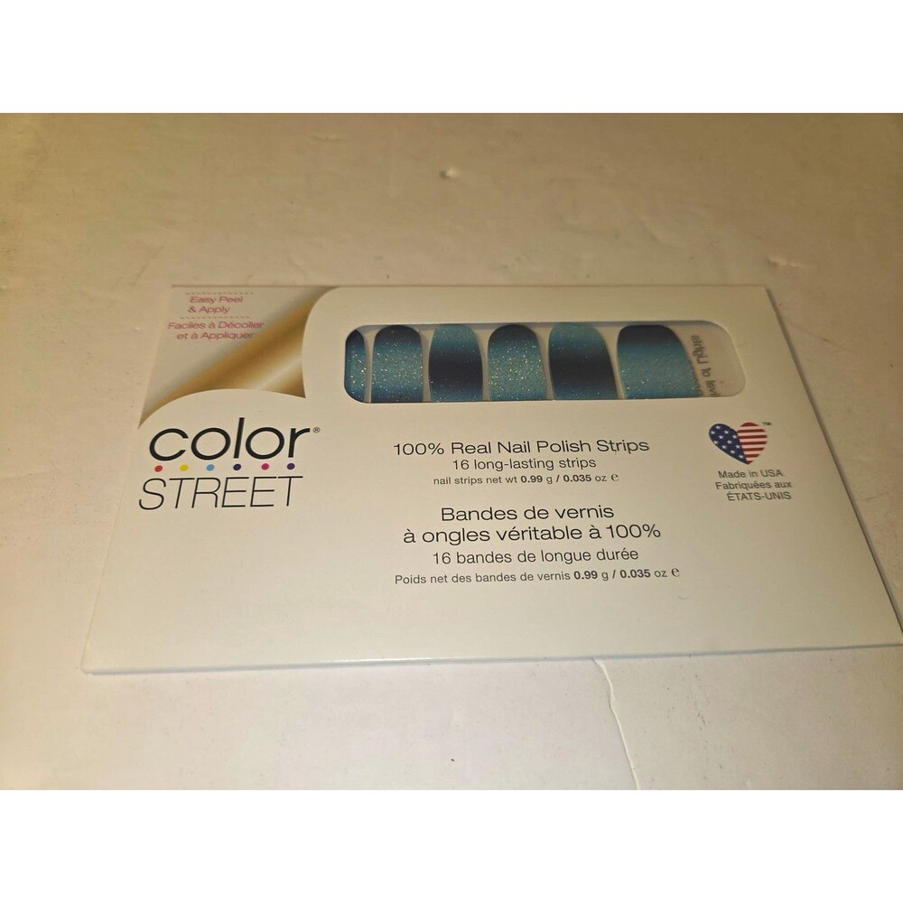 Color Street Glitter Nail Strips Festival of Lights Blue Long